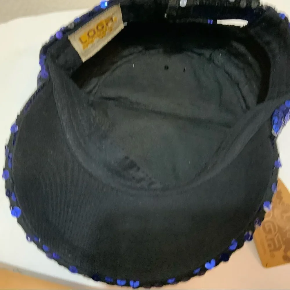 New l.o.g.r sequin blue hat adjustable